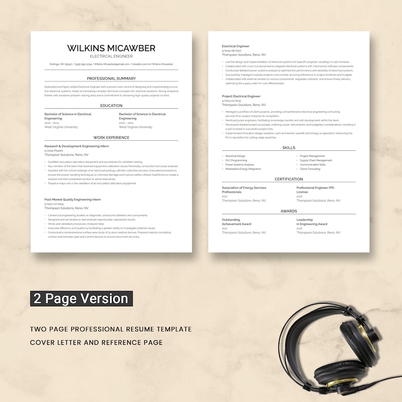 ATS Friendly Electrical Engineer Resume Template Google Docs ...
