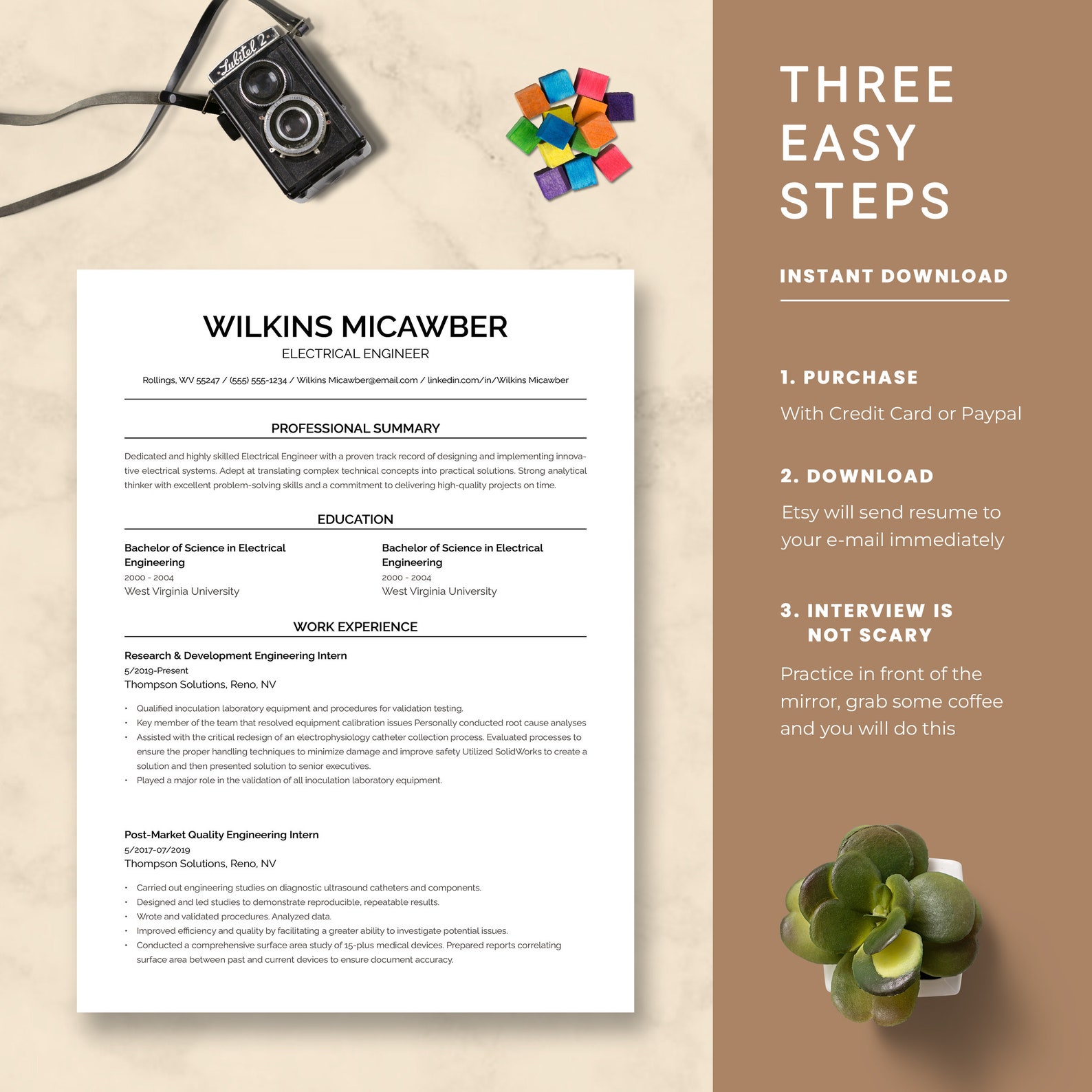ATS Friendly Electrical Engineer Resume Template Google Docs ...