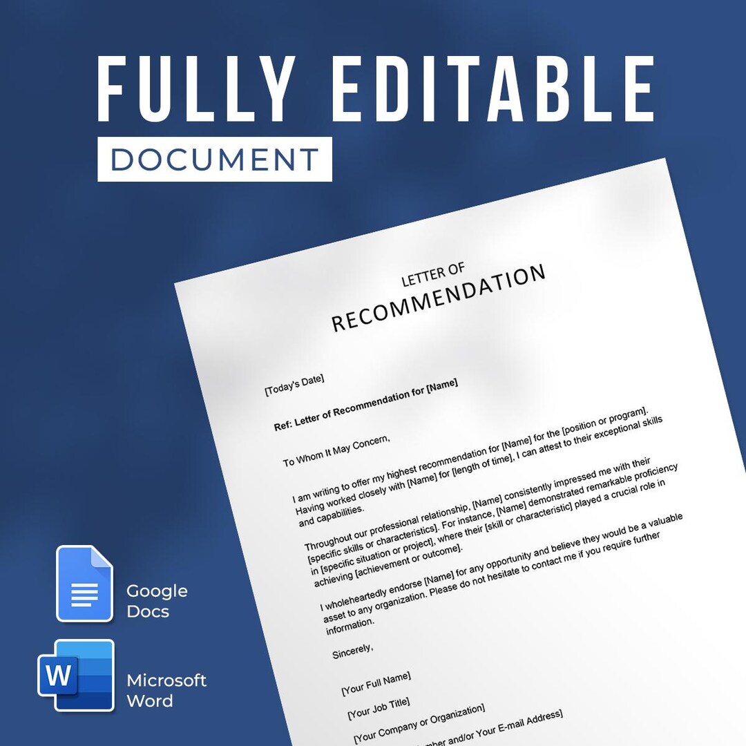 Uk Reference Examples Professional Letter of Recommendation Template, Character ...