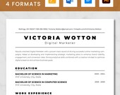 ATS Friendly Digital Marketer Resume Template Word, Freelancer Resume Google Docs, Project Manager Resume Template, SMM Specialist Resume