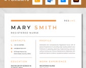 Registered Nurse Resume Template Word & Google Docs | Nursing Resume Pages, RN CV + Cover Letter, References| Size A4 ,US Letter