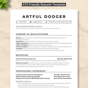 Ats Friendly US Federal Resume Template Google Docs 2024 | Government Federal Resume Template Word | Usajobs Application + Cover Letter