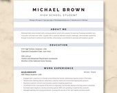 ATS Friendly High School Student Resume Template Word, Google Docs, Pages | Academic Cv Template, Internship Resume, Graduate Resume