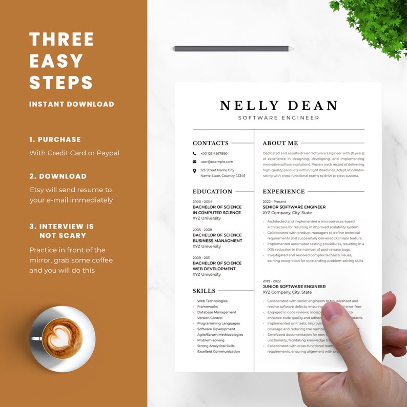 Software Engineer Resume Template Google Docs | Mobile App Developer ...