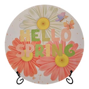 Handcrafted Spring Metal Sign: Floral Home Decor