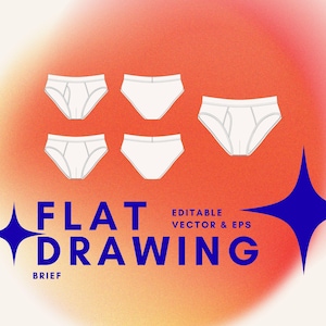 DESCARGA INSTANTÁNEA Calzoncillos masculinos, vector editable EPS, dibujo plano para diseño de moda