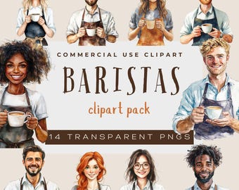 Barista Coffee Clipart Bundle, Coffee PNG Bundle, Coffee Graphics, Scrapbook Clipart, Journal Clipart, Planner Clipart PNG