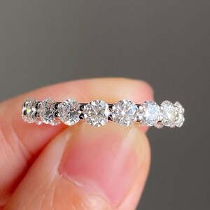 2.50 TCW Round Cut Lab Grown Diamond Wedding Band, 14K Solid Gold Full Eternity Band, Diamond Band For Her, Proposal Band, Anniversary Gift.