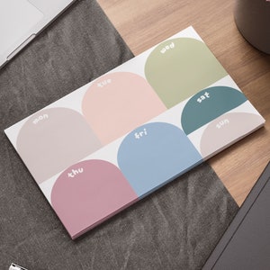 Cute Planner Pad, Cute Sticky Notepad, Desk Weekly Planner, Cute Office Decor Gift, Weekly Memo Pad Gift, Daily Planner NotePad Cute