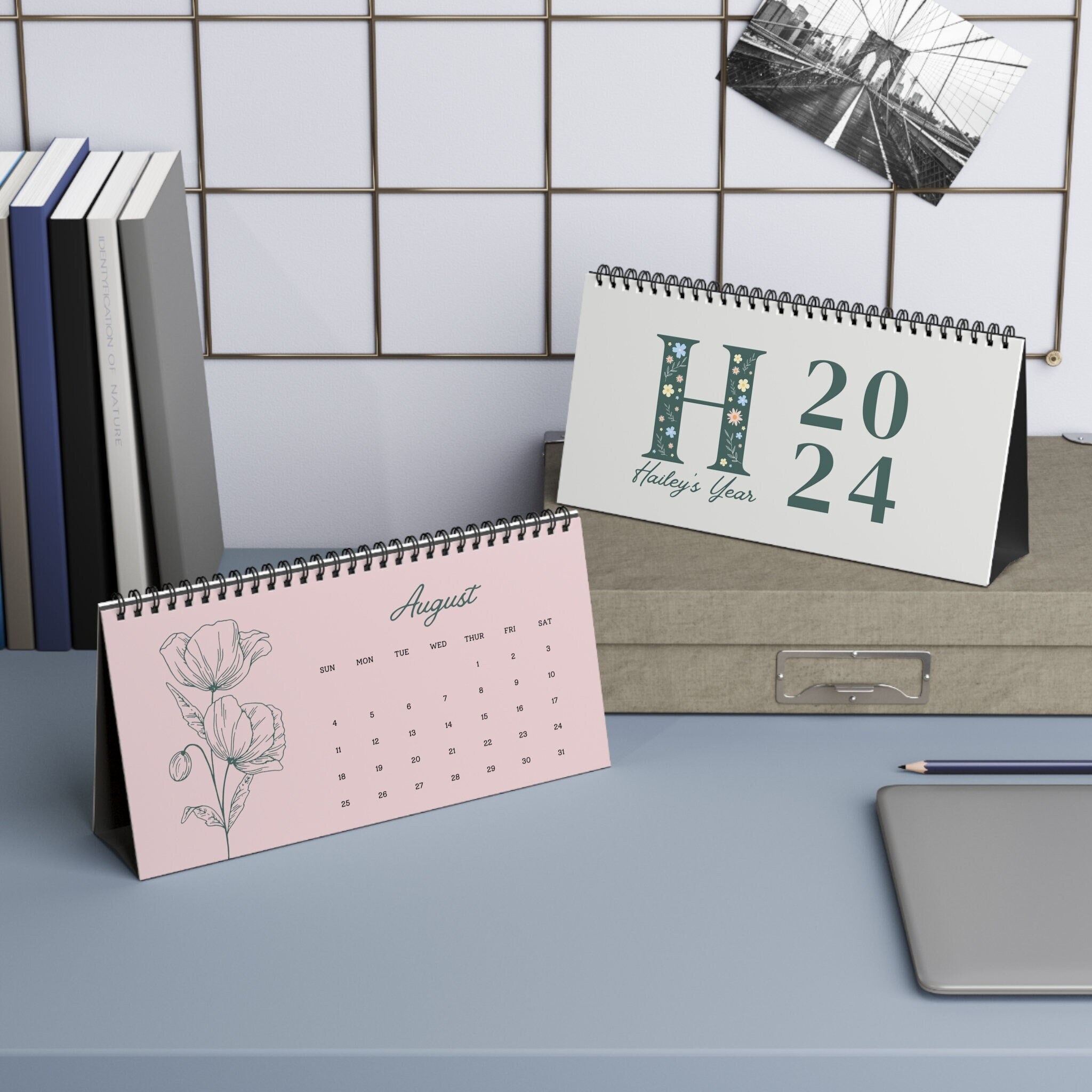 Personalized Desk Calendar 2024, 2024 Calendar, Personalized Calendar