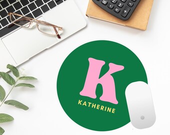 Custom Mouse Pad, Custom Name Desk Pad, Custom Name Office Decor, Custom Coworker Gift, New Job Gift, Round Mouse Pad Gift, Desk Accessories