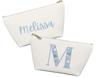 Customized Pouches, Custom Travelers Pouch, Toiletries Travel Pouch, Personal Makeup Pouch Organizer, Floral Pouch, Travel Bag Toiletries