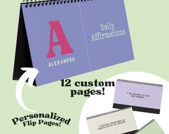 Custom Flip Book, Customized Affirmation Cards, Custom Desk Decor, Custom Daily Affirmations, Custom Coworker Gift Ideas, Custom Office Gift