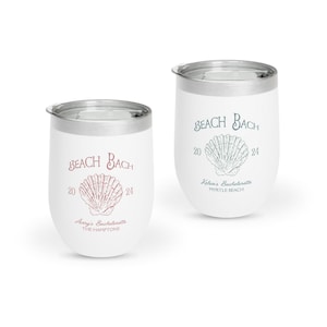 Vaso de vino de despedida de soltera en la playa, vaso de vino de dama de honor, favor de despedida de soltera en la playa, regalo de dama de honor personalizado, regalo de vaso de vino personalizado