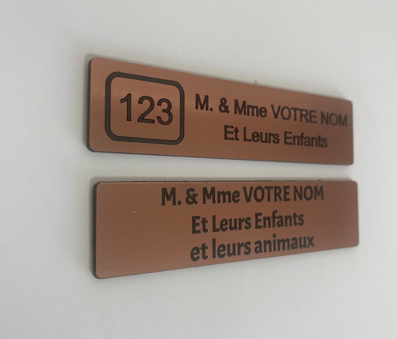 Plaque de Boîte aux lettres Personnalisés Cuivre