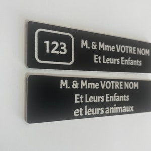 Plaque de Boîte aux lettres Personnalisés Noir