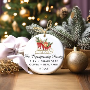 Family Name Personalized Christmas Tree Ornament | Customized Family Name Xmas Gift | Holiday Tree Decoration | Xmas Ornament