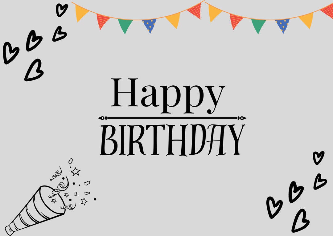 Happy Birthday Printable Wishing Card - Etsy