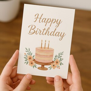 Biglietto d&#39;auguri di buon compleanno - Download immediato | Stampabile 5x7&quot; JPG + PDF | Biglietto d&#39;auguri digitale per lei o per lui