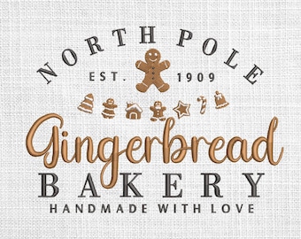 Gingerbread bakery embroidery designs, gingerbread embroidery pattern, Gingerbread house embroidery designs,  Christmas embroidery files