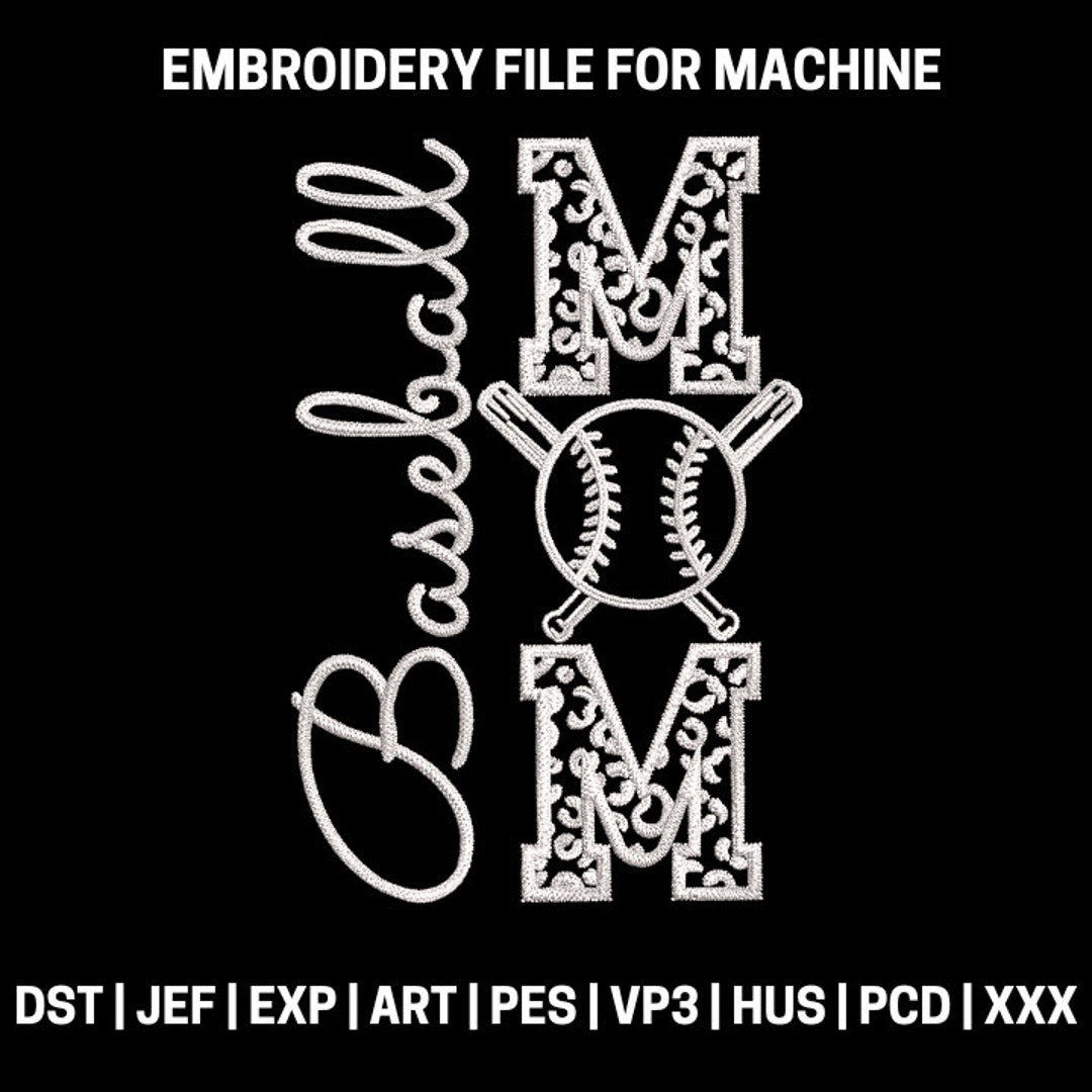Baseball Mom Embroidery Designs, Gift for Mom Embroidery Pattern, Baseball Mama Machine