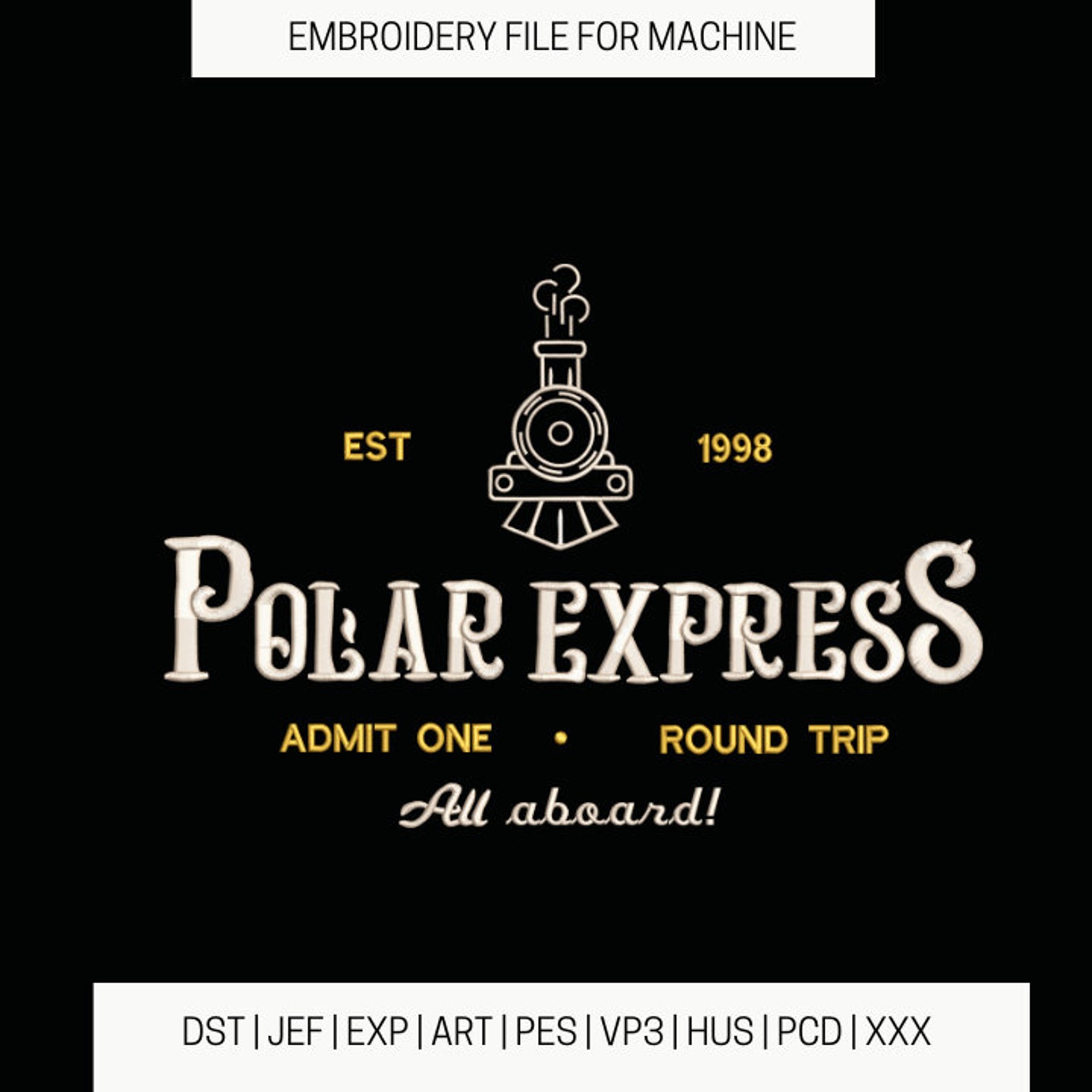 Polar Express Embroidery Designs, Polar Express Embroidery Pattern
