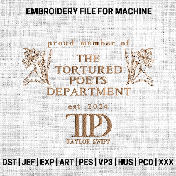 Poets Department embroidery designs, Taytay embroidery pattern, TTD machine embroidery designs, proud member of TTD embroidery files trendy