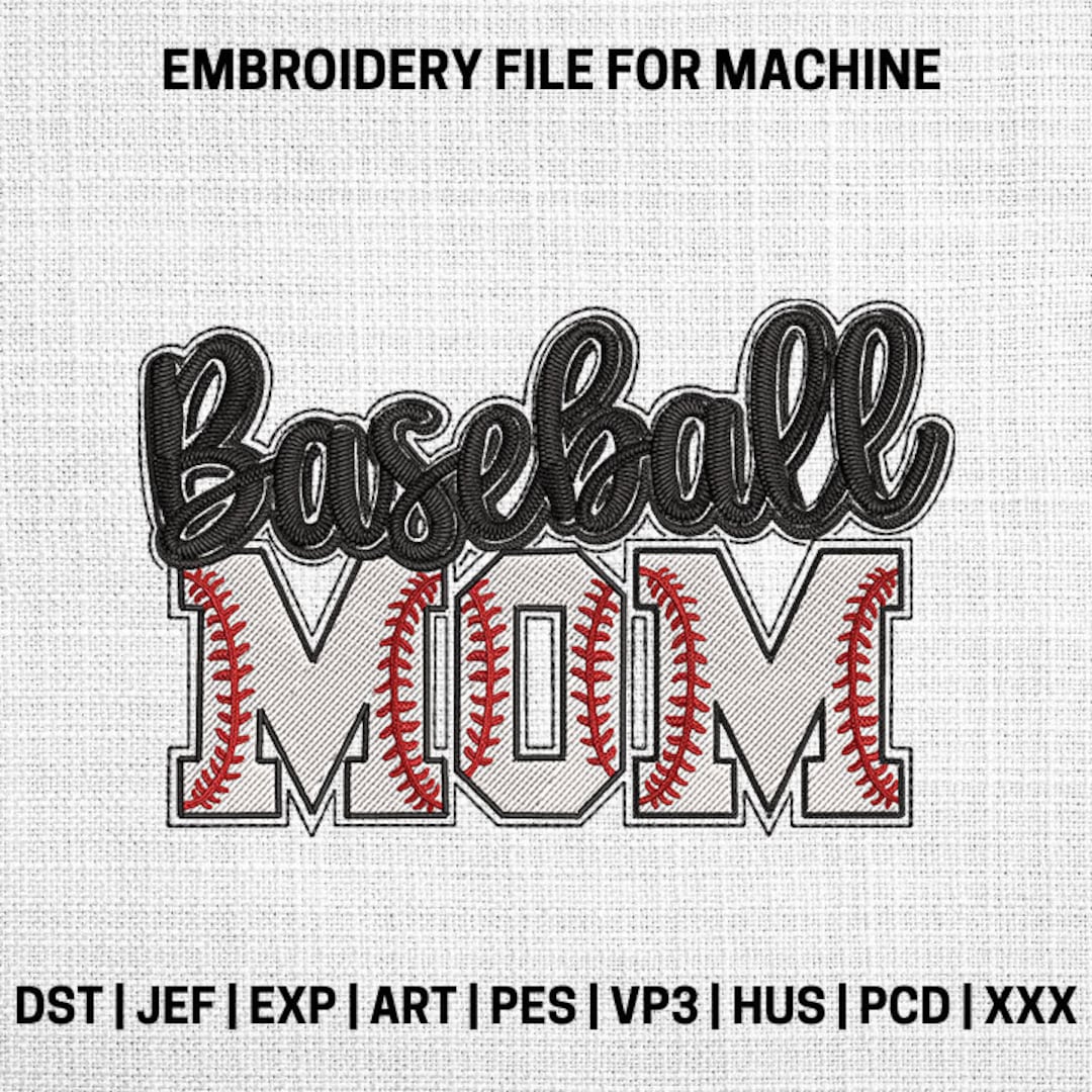 Baseball Mom Embroidery Designs, Baseball Mom Embroidery Pattern, Baseball Mom Machine