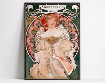 Poster Alphonse Muchat &quot;Champenois&quot; - Art Nouveau - High Definition - matte paper 230gr/m2