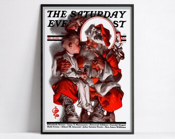 Vintage Poster "Saturday evening post - Christmas 1923" - Leyendecker - High Definition - matte paper 230gr/m