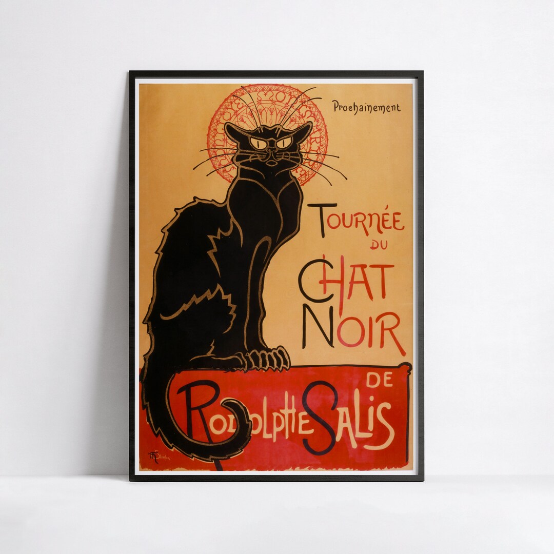 Panneau Mural Métal Le Chat Noir - Déco Murale Aluminium Métallique 8x12, Neuf