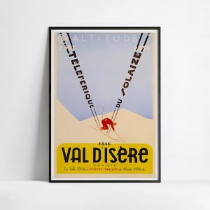 Poster di sci vintage "Val d'Isère" - Alta definizione - carta opaca 230 gr/m