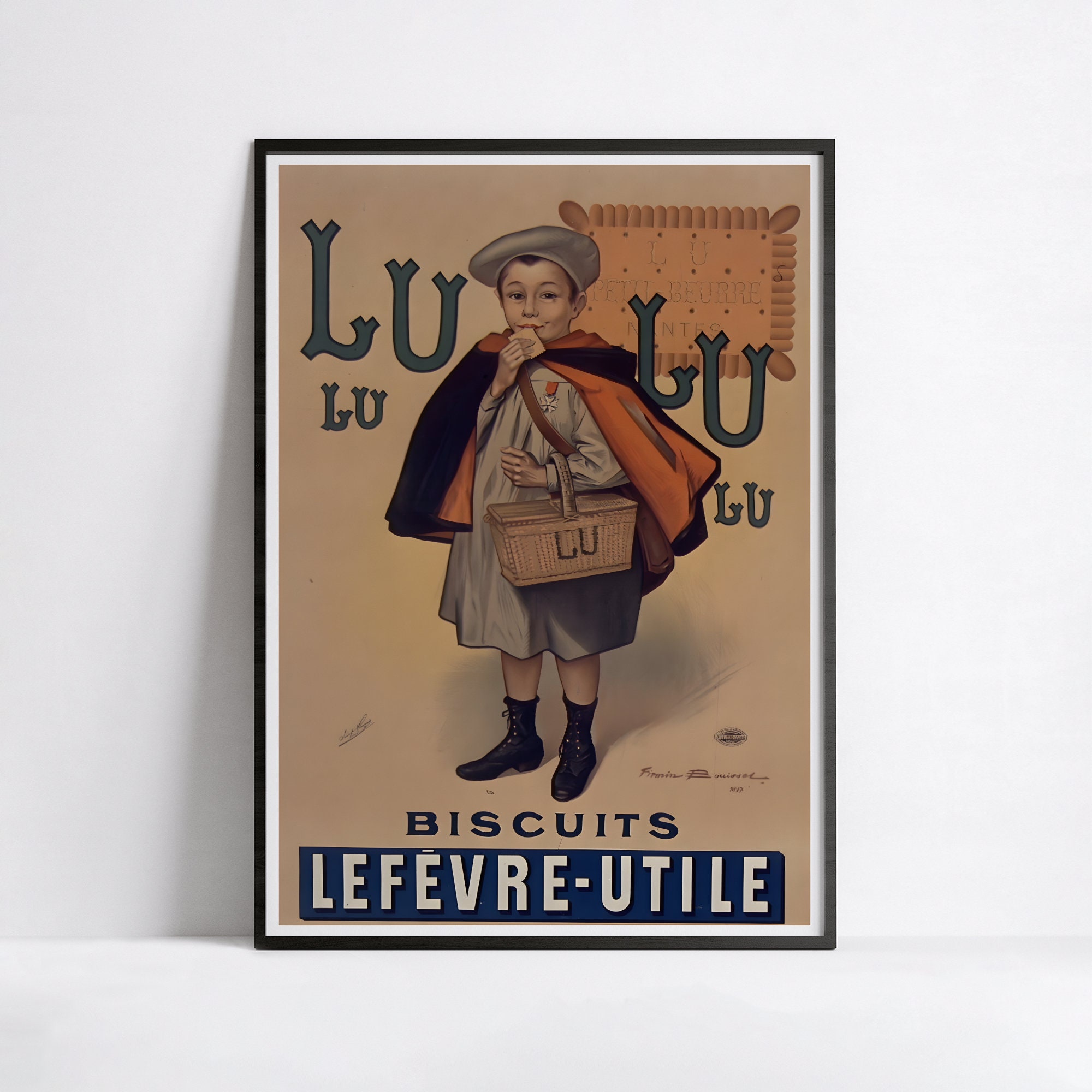 LEFEVRE-UTILE ポスター　Firmin Bouissset lulu-biscuits-lefevre-utile-