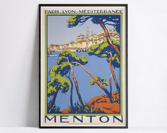 Vintage city poster "Menton" - Roger Broders - High Definition - matte paper 230gr/m