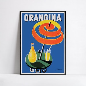 Póster Orangina "Terraza y Sombrilla" - Villemot - Alta Definición - papel mate 230gr/m