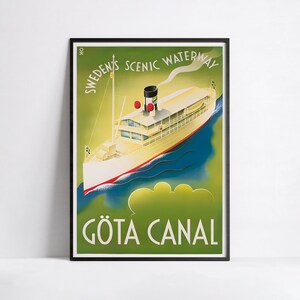Vintage boat poster &quot;Göta Canal&quot; - High Definition - matte paper 230gr/m