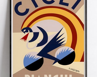 Poster A3 Vintage Titan Workshop - Colnago, Campagnolo, Bianchi - Décoration Vélo - Neuf