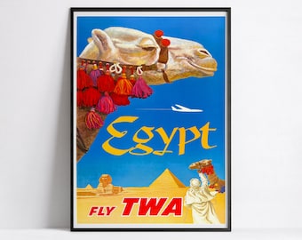 Vintage travel poster "Egypt" - TWA - High Definition - matte paper 230gr/m