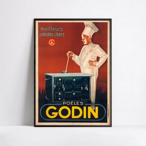 Poster da cucina vintage "Poëles Godin" - Alta definizione - carta opaca 230gr/m
