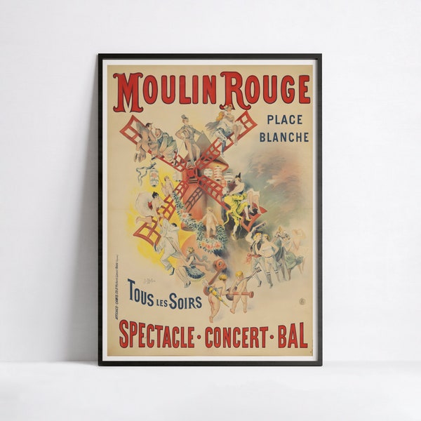 Vintage cabaret poster "Moulin Rouge" - José Belon - High Definition - matte paper 230gr/m