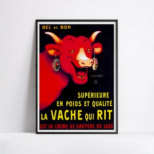 Póster de cocina vintage "La vaca que ríe" - Benjamin Rabier - Alta definición - papel mate 230gr/m