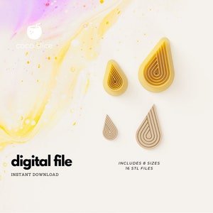 Drop Polymer Clay Cutter | STL File Digital Download | 8 sizes | 2 cutting widths