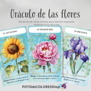 ORÁCULO de las FLORES, 58 cartas oráculo para obtener respuestas intuitivas en tu día a día. Imágenes preciosas e inspiradoras