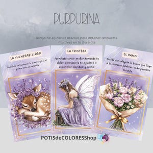 PURPURINA, 46 cartas oráculo con respuestas intuitivas en tu día a día, para apoyar tu evolución y autoconocimiento