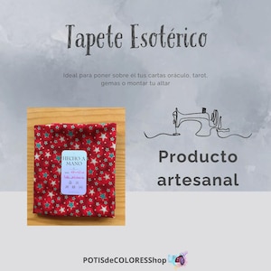TAPETE ESOTÉRICO. Ideal para poner sobre él tus cartas oráculo, tarot, gemas o montar tu altar... Cosido con doble cara en tela de patchwork