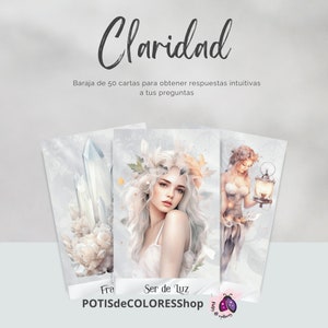 CLARIDAD, 50 cartas oráculo para obtener respuestas intuitivas en tu día a día. Incluye instrucciones básicas de uso
