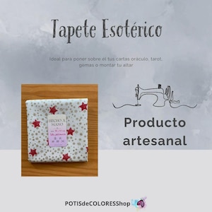 TAPETE ESOTÉRICO. Ideal para poner sobre él tus cartas oráculo, tarot, gemas o montar tu altar... Cosido con doble cara en tela de patchwork