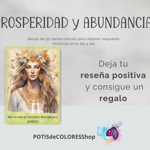 PROSPERIDAD y ABUNDANCIA, 50 cartas oráculo para obtener respuestas intuitivas en tu día a día. Afirmaciones positivas para la  atracción