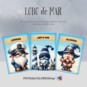 LOBO de MAR, 46 cartas oráculo tamaño mini, para obtener respuestas intuitivas en tu día a día.