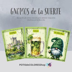 GNOMOS de la SUERTE, 46 cartas oráculo tamaño mini, para obtener respuestas intuitivas en tu día a día.